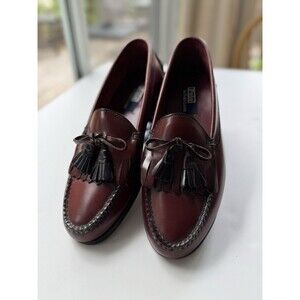 Polo By Ralph Lauren Cordovan Leather Brown Tassel Loafers Mens Sz 11 New
